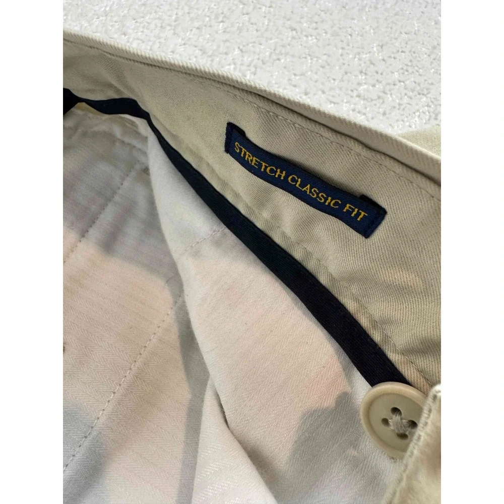 Polo Ralph Lauren Men Performance Stretch Mid Rise Zip Fly Beige Chino Shorts 34
